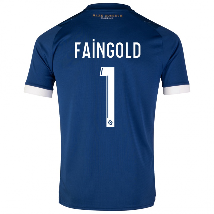 Enfant Maillot Abbie Faingold #1 Bleu Foncé Tenues Extérieur 2023/24 T-Shirt Suisse
