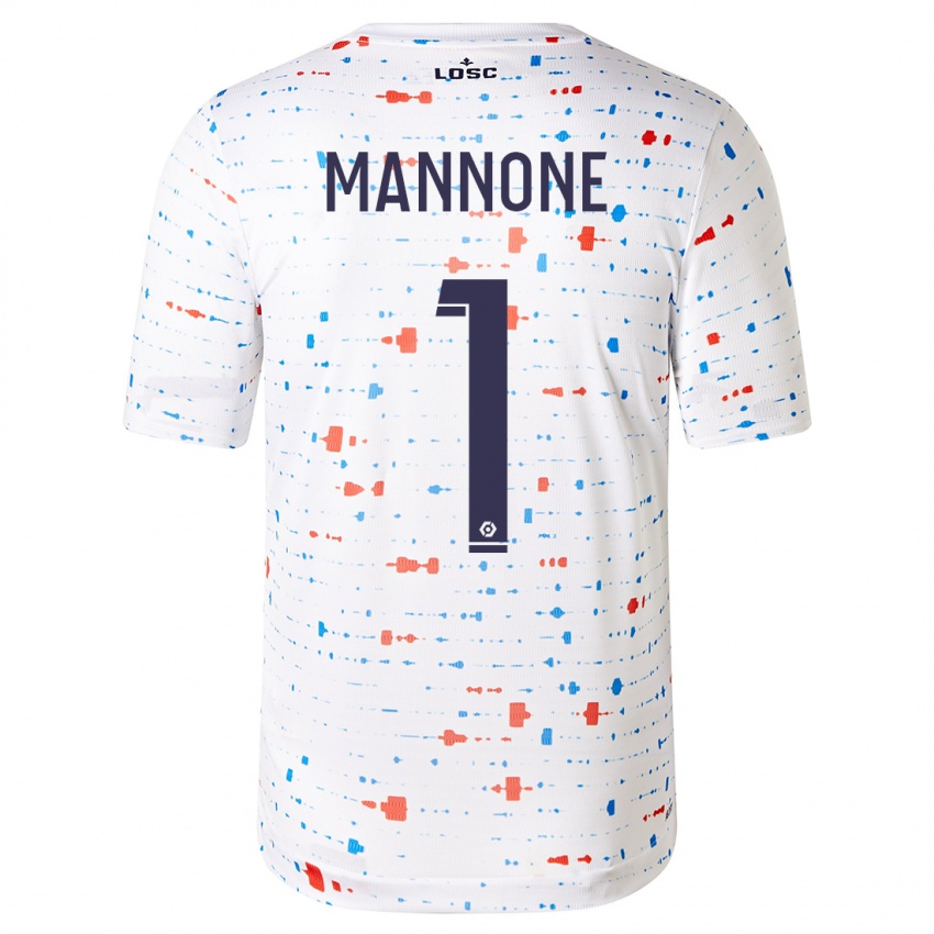 Enfant Maillot Vito Mannone #1 Blanc Tenues Extérieur 2023/24 T-Shirt Suisse