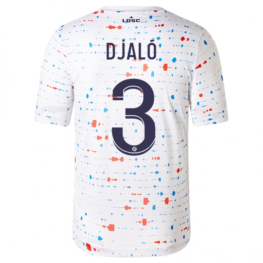 Enfant Maillot Tiago Djaló #3 Blanc Tenues Extérieur 2023/24 T-Shirt Suisse