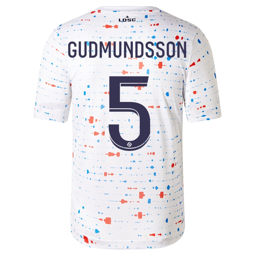 Enfant Maillot Gabriel Gudmundsson #5 Blanc Tenues Extérieur 2023/24 T-Shirt Suisse