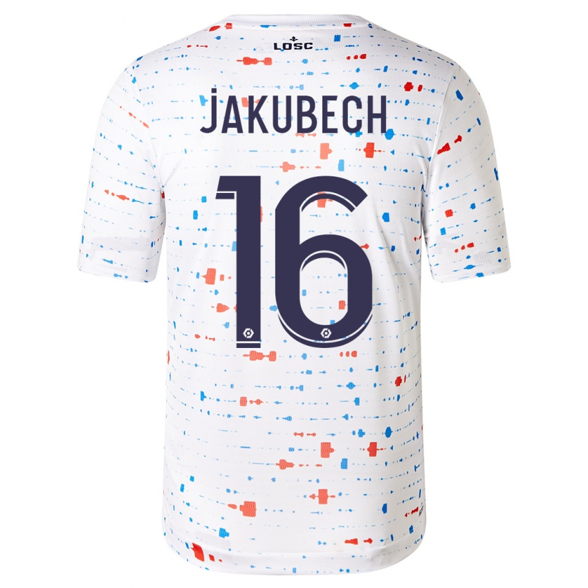 Enfant Maillot Adam Jakubech #16 Blanc Tenues Extérieur 2023/24 T-Shirt Suisse