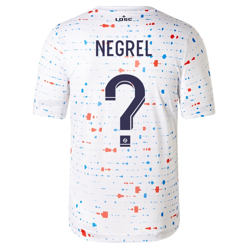 Enfant Maillot Tom Negrel #0 Blanc Tenues Extérieur 2023/24 T-Shirt Suisse
