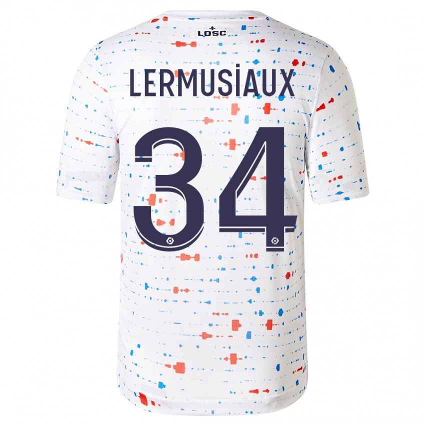 Enfant Maillot Chrystal Lermusiaux #34 Blanc Tenues Extérieur 2023/24 T-Shirt Suisse