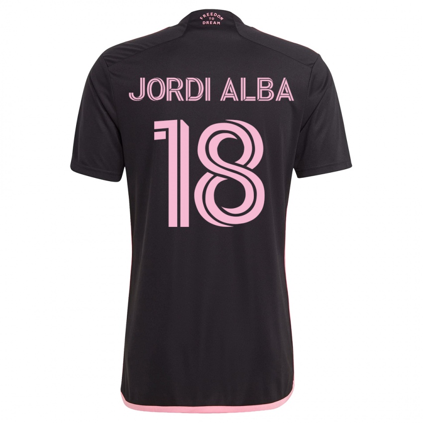 Enfant Maillot Jordi Alba #18 Noir Tenues Extérieur 2023/24 T-Shirt Suisse