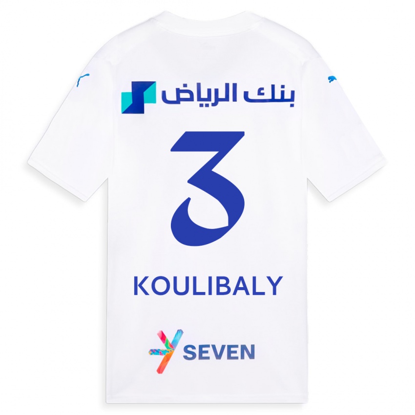 Enfant Maillot Kalidou Koulibaly #3 Blanc Tenues Extérieur 2023/24 T-Shirt Suisse