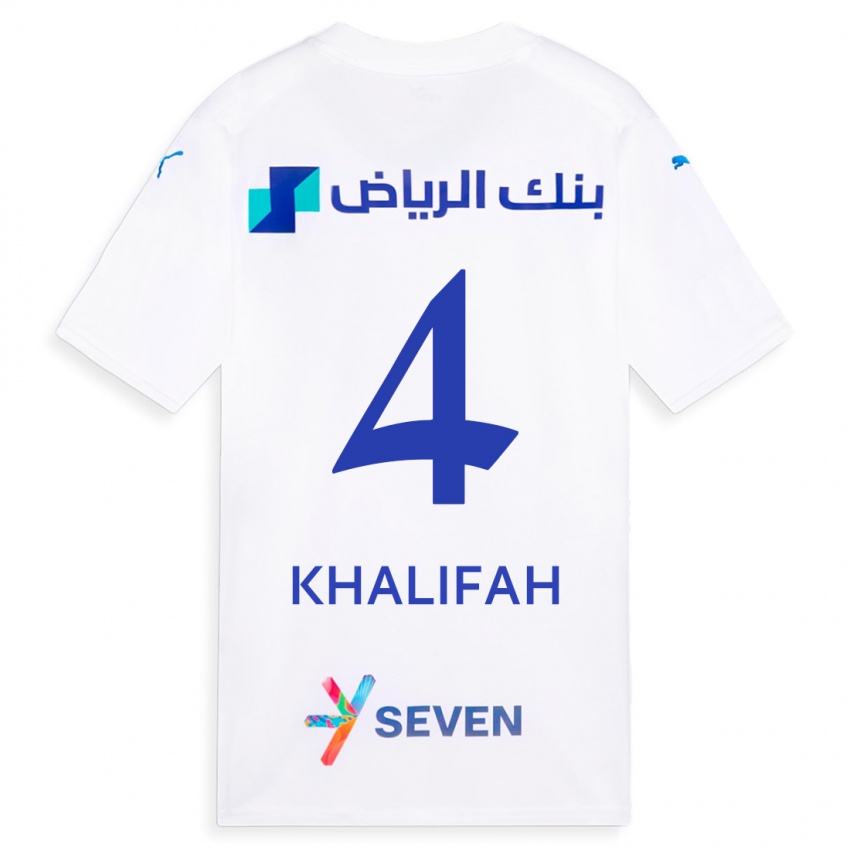 Enfant Maillot Khalifah Al-Dawsari #4 Blanc Tenues Extérieur 2023/24 T-Shirt Suisse