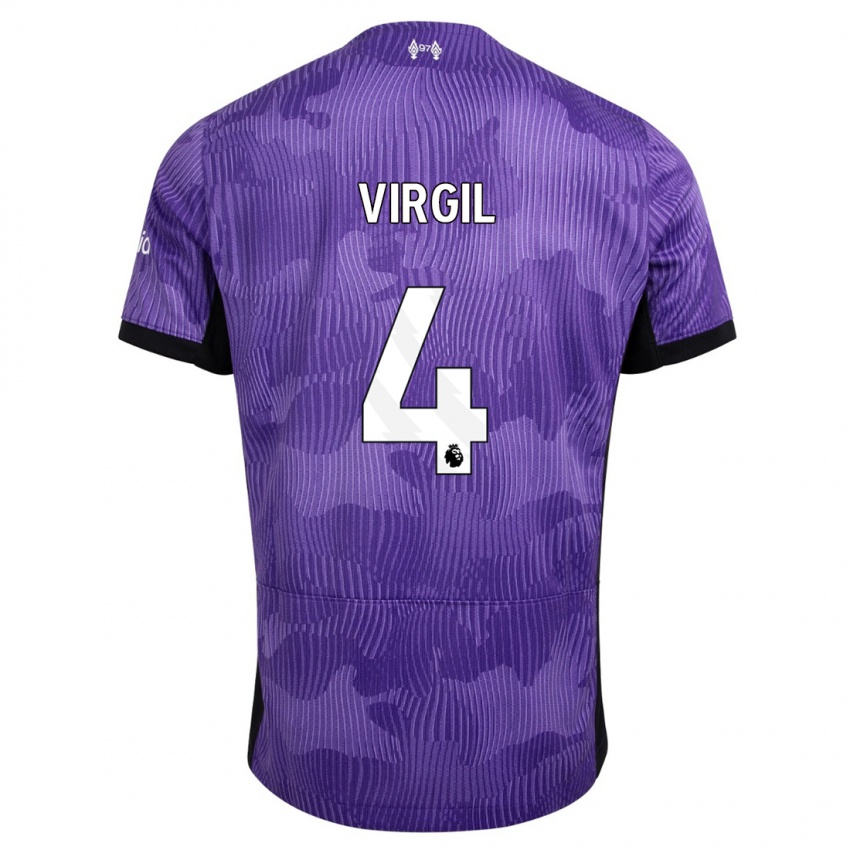 Enfant Maillot Virgil Van Dijk #4 Violet Troisieme 2023/24 T-Shirt Suisse