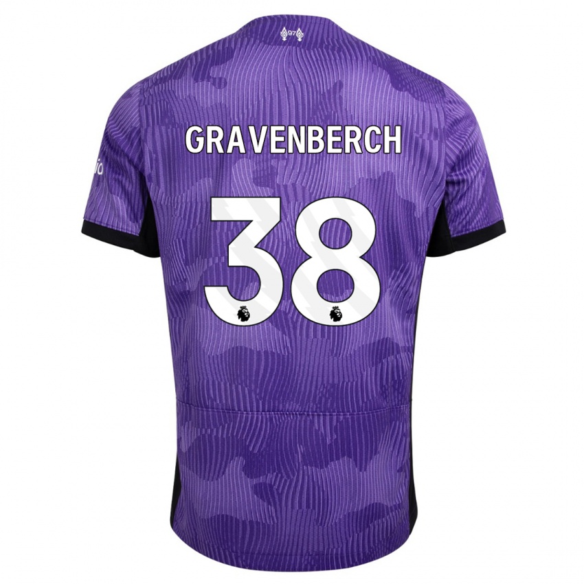 Kinder Ryan Gravenberch #38 Lila Ausweichtrikot Trikot 2023/24 T-Shirt Schweiz