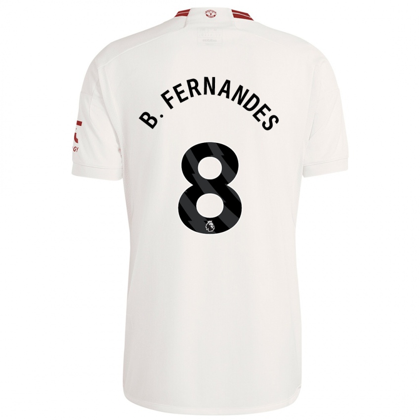 Enfant Maillot Bruno Fernandes #8 Blanc Troisieme 2023/24 T-Shirt Suisse