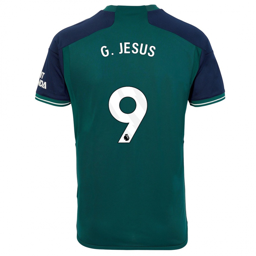 Kinder Gabriel Jesus #9 Grün Ausweichtrikot Trikot 2023/24 T-Shirt Schweiz