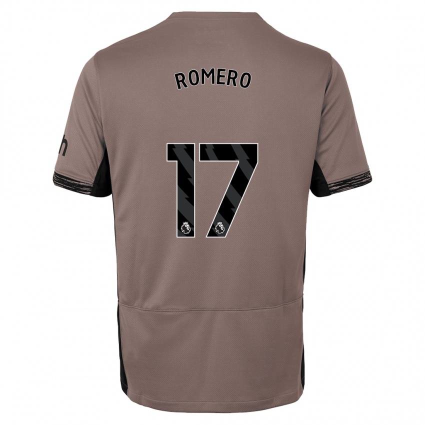 Enfant Maillot Cristian Romero #17 Beige Foncé Troisieme 2023/24 T-Shirt Suisse