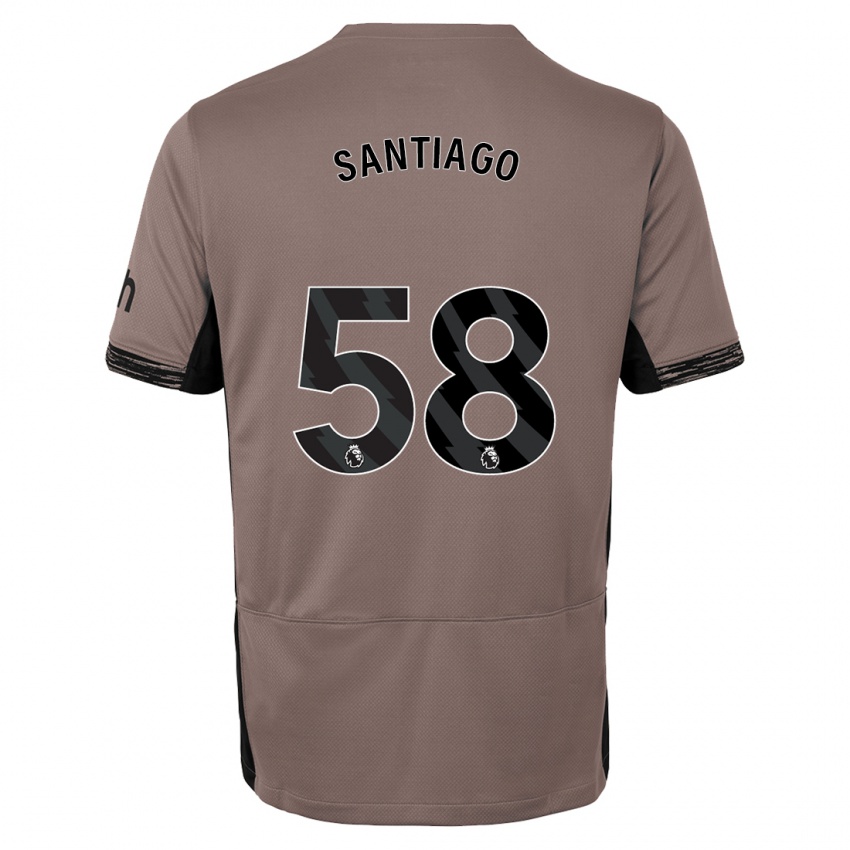 Enfant Maillot Yago Santiago #58 Beige Foncé Troisieme 2023/24 T-Shirt Suisse