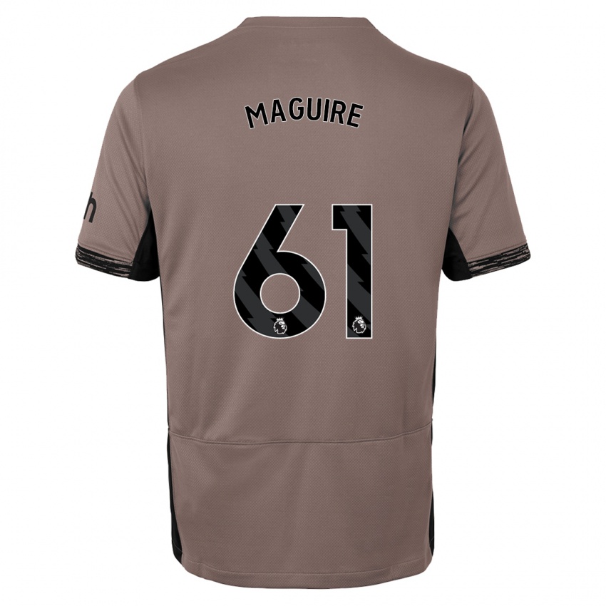 Enfant Maillot Aaron Maguire #61 Beige Foncé Troisieme 2023/24 T-Shirt Suisse
