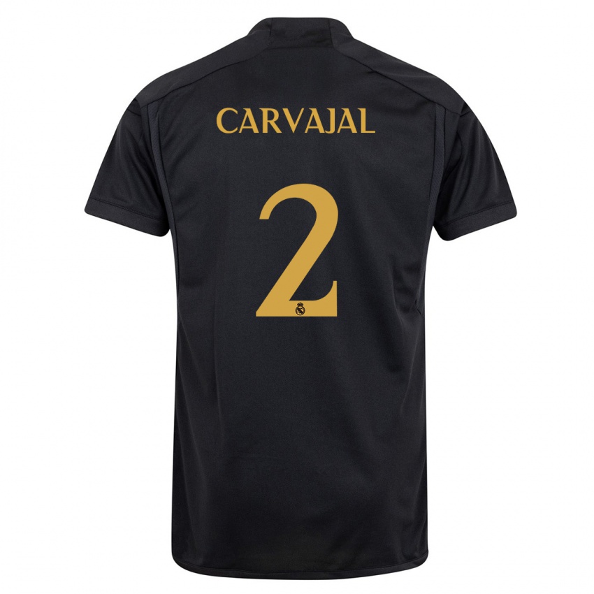 Enfant Maillot Daniel Carvajal #2 Noir Troisieme 2023/24 T-Shirt Suisse