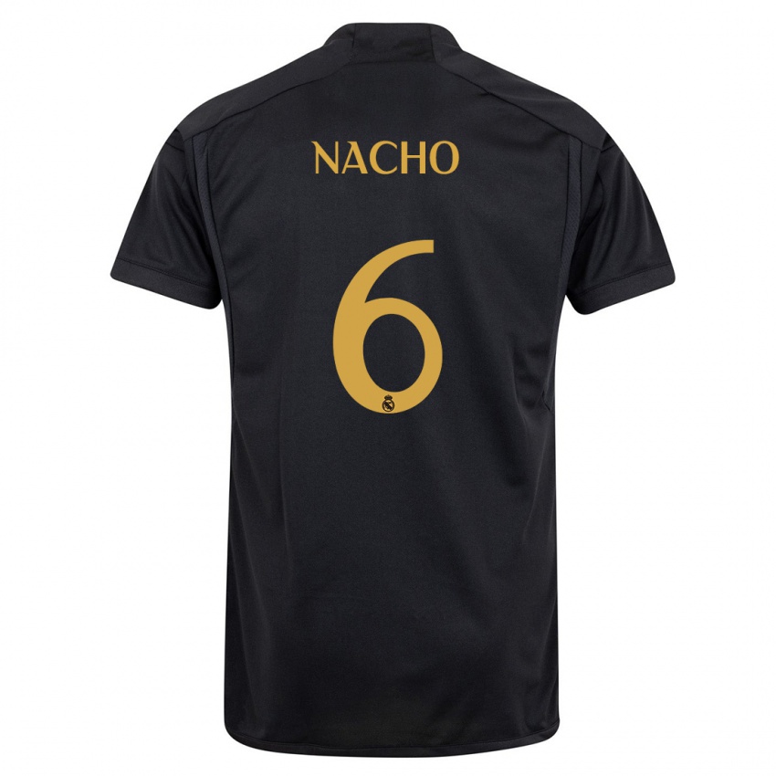 Enfant Maillot Nacho Fernandez #6 Noir Troisieme 2023/24 T-Shirt Suisse