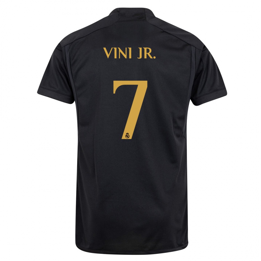 Enfant Maillot Vinicius Junior #7 Noir Troisieme 2023/24 T-Shirt Suisse