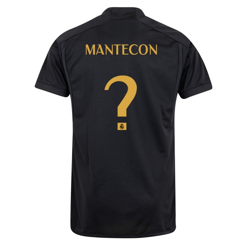 Enfant Maillot Hugo Mantecon #0 Noir Troisieme 2023/24 T-Shirt Suisse