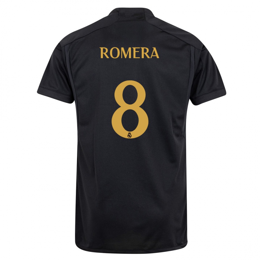 Enfant Maillot Miguel Romera #8 Noir Troisieme 2023/24 T-Shirt Suisse