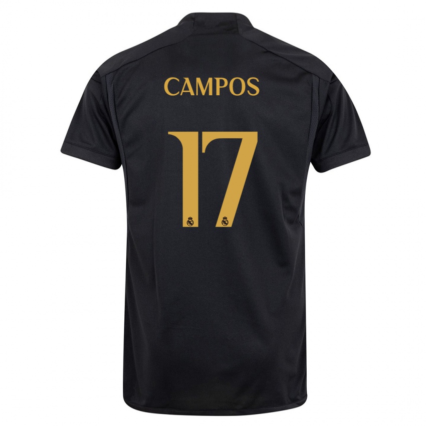 Enfant Maillot Andrés Campos #17 Noir Troisieme 2023/24 T-Shirt Suisse