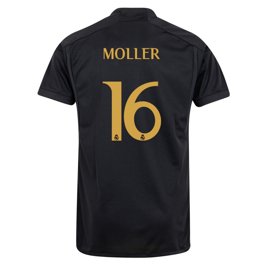 Kinder Caroline Moller #16 Schwarz Ausweichtrikot Trikot 2023/24 T-Shirt Schweiz