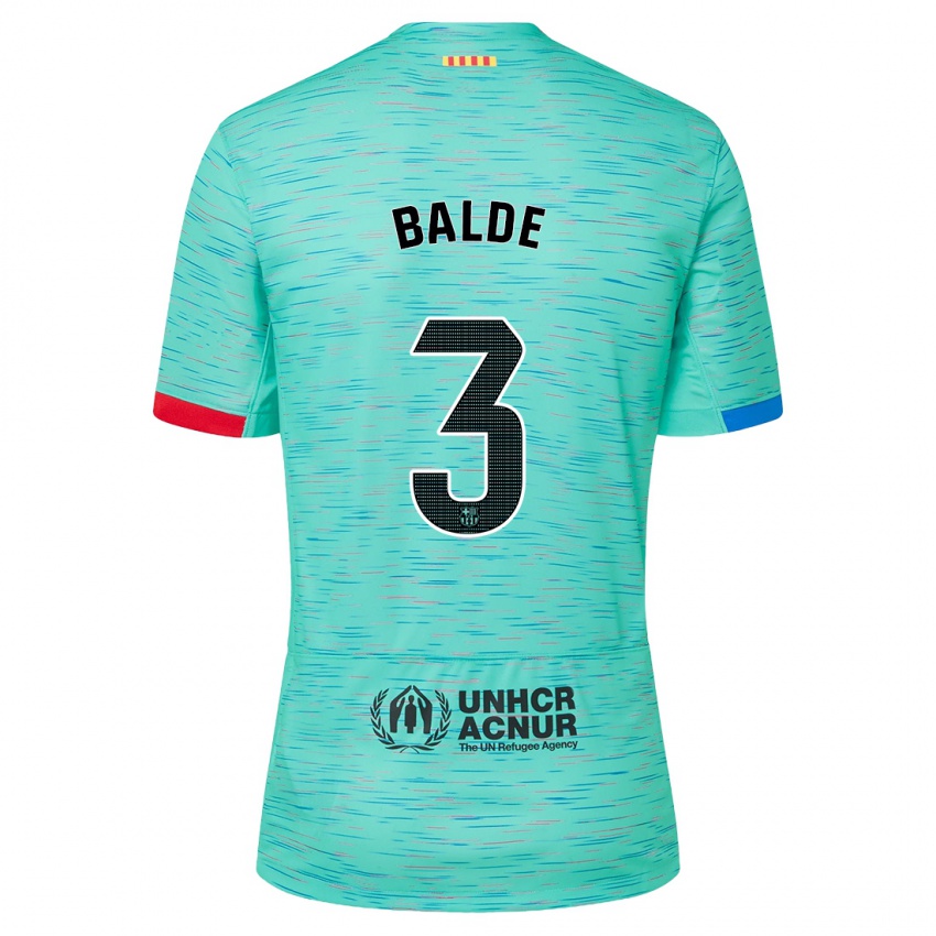 Enfant Maillot Alejandro Balde #3 Aqua Clair Troisieme 2023/24 T-Shirt Suisse
