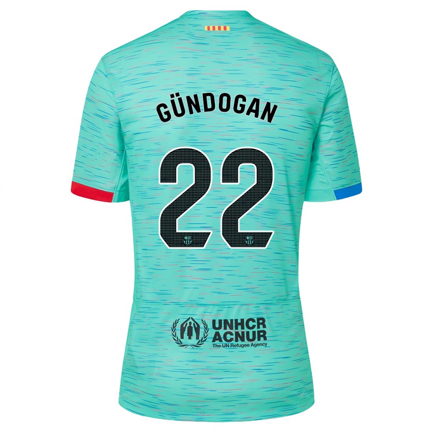 Kinder Ilkay Gundogan #22 Helles Aqua Ausweichtrikot Trikot 2023/24 T-Shirt Schweiz