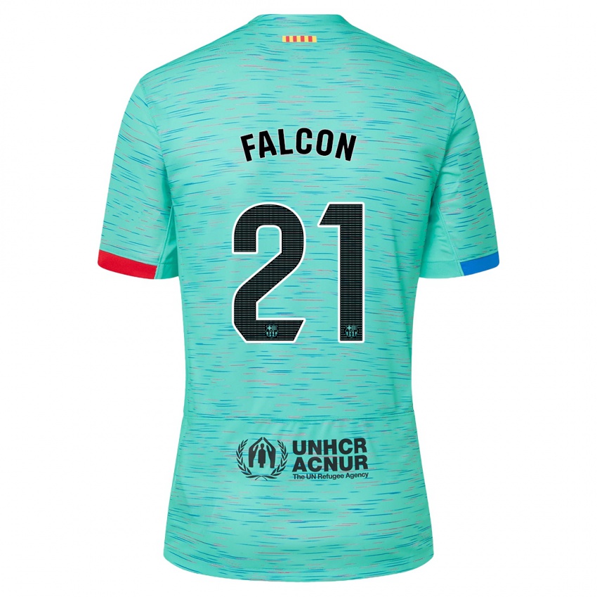 Enfant Maillot Andrea Falcon #21 Aqua Clair Troisieme 2023/24 T-Shirt Suisse