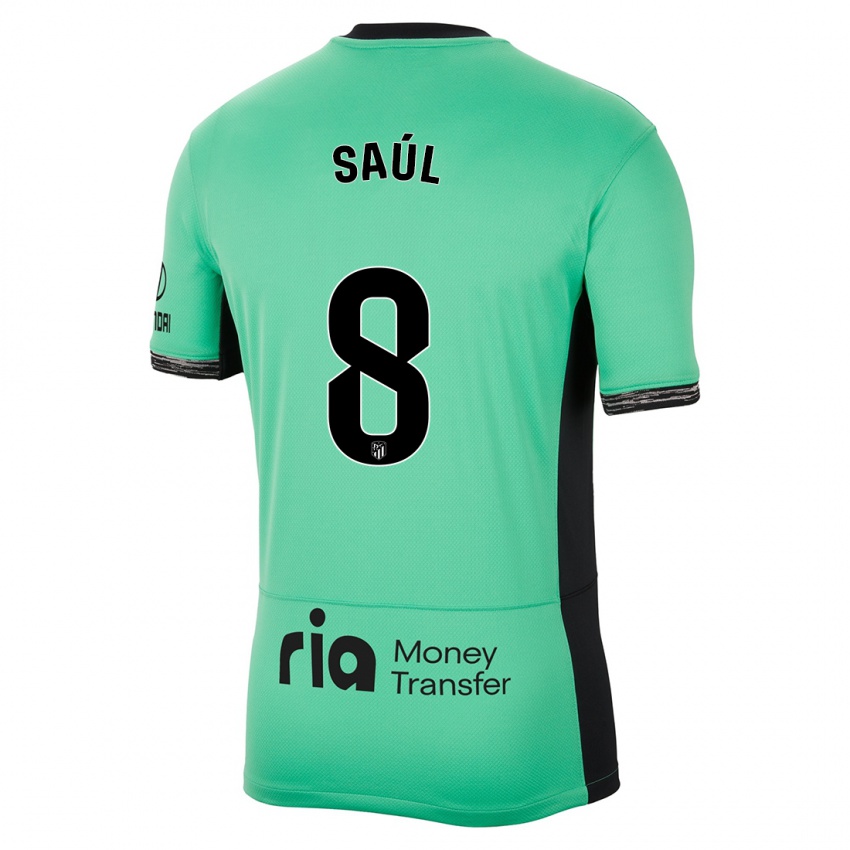 Enfant Maillot Saul Niguez #8 Vert Printanier Troisieme 2023/24 T-Shirt Suisse