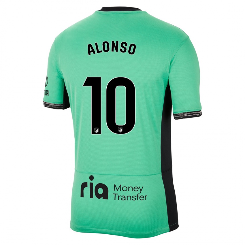 Kinder Javi Alonso #10 Frühlingsgrün Ausweichtrikot Trikot 2023/24 T-Shirt Schweiz