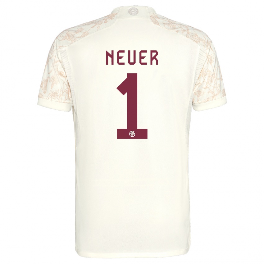 Enfant Maillot Manuel Neuer #1 Blanc Cassé Troisieme 2023/24 T-Shirt Suisse