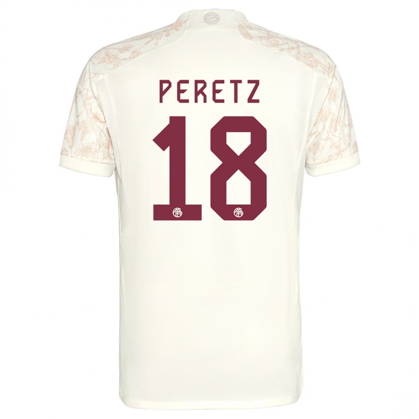 Kinder Daniel Peretz #18 Cremefarben Ausweichtrikot Trikot 2023/24 T-Shirt Schweiz