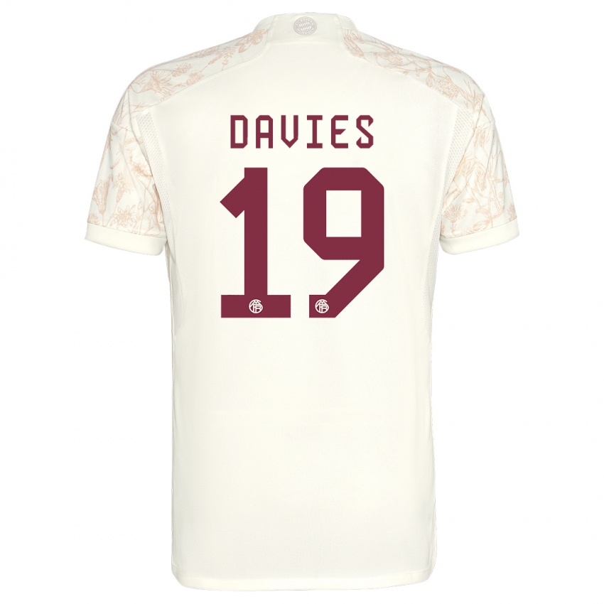 Enfant Maillot Alphonso Davies #19 Blanc Cassé Troisieme 2023/24 T-Shirt Suisse