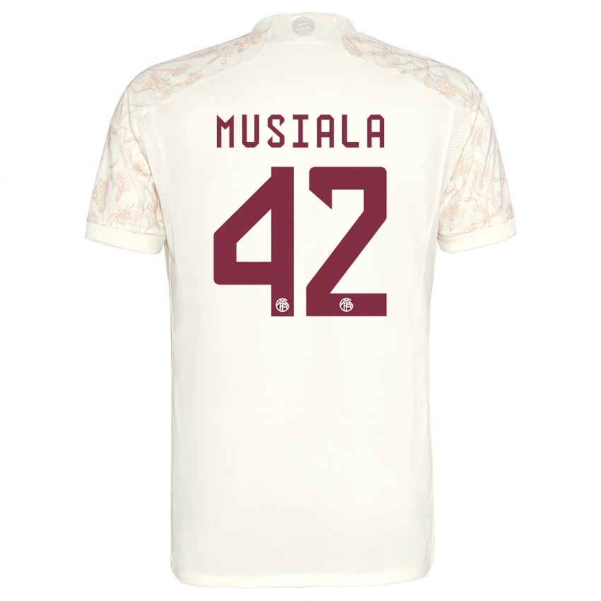Enfant Maillot Jamal Musiala #42 Blanc Cassé Troisieme 2023/24 T-Shirt Suisse