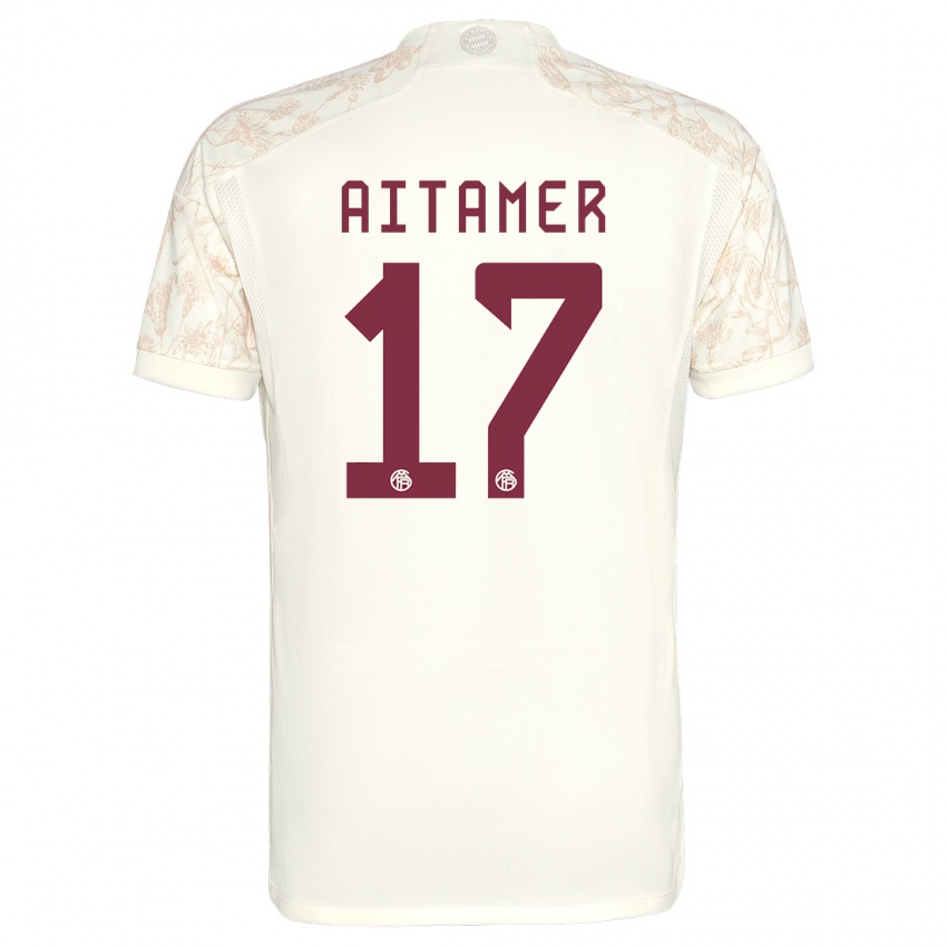 Enfant Maillot Younes Aitamer #17 Blanc Cassé Troisieme 2023/24 T-Shirt Suisse