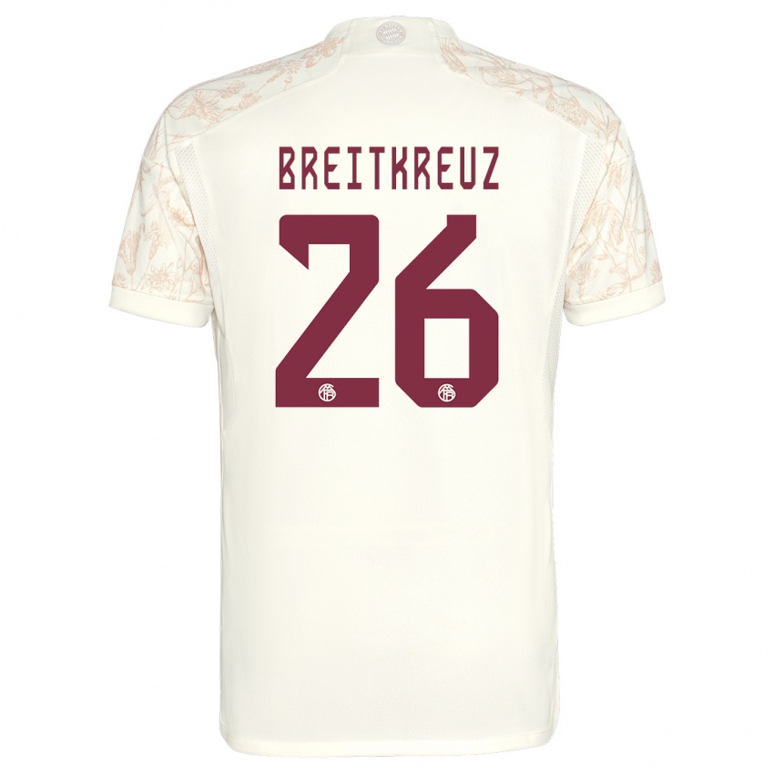 Kinder Steve Breitkreuz #26 Cremefarben Ausweichtrikot Trikot 2023/24 T-Shirt Schweiz