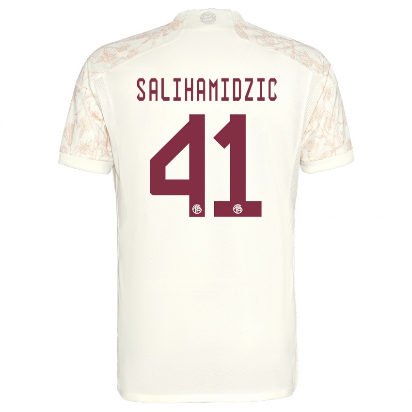 Enfant Maillot Nick Salihamidzic #41 Blanc Cassé Troisieme 2023/24 T-Shirt Suisse