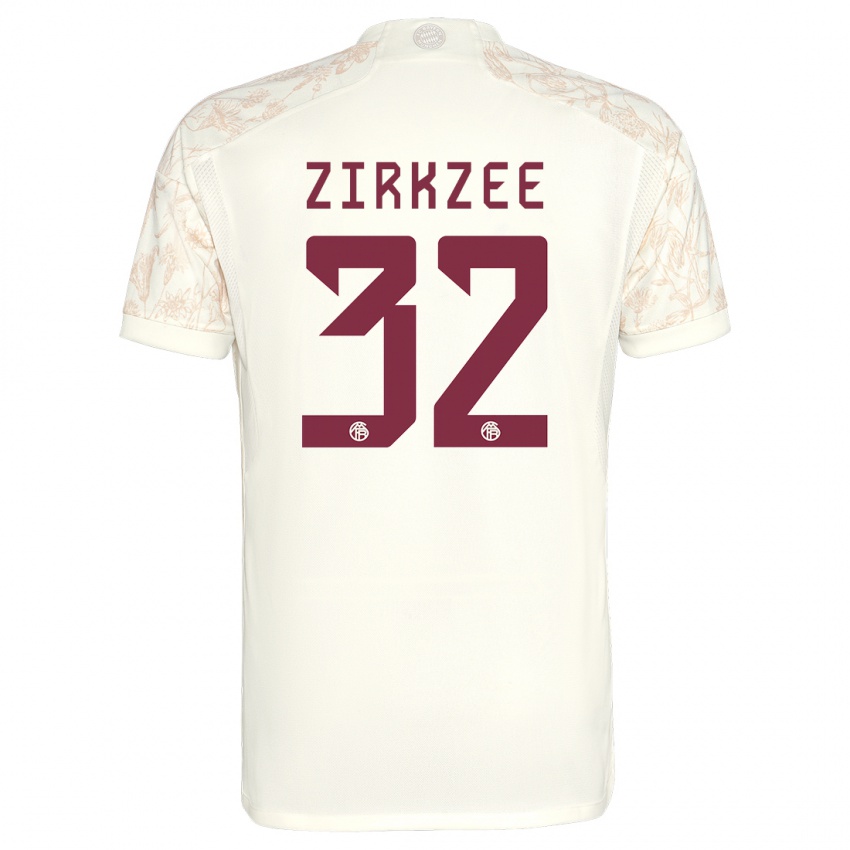 Kinder Joshua Zirkzee #32 Cremefarben Ausweichtrikot Trikot 2023/24 T-Shirt Schweiz