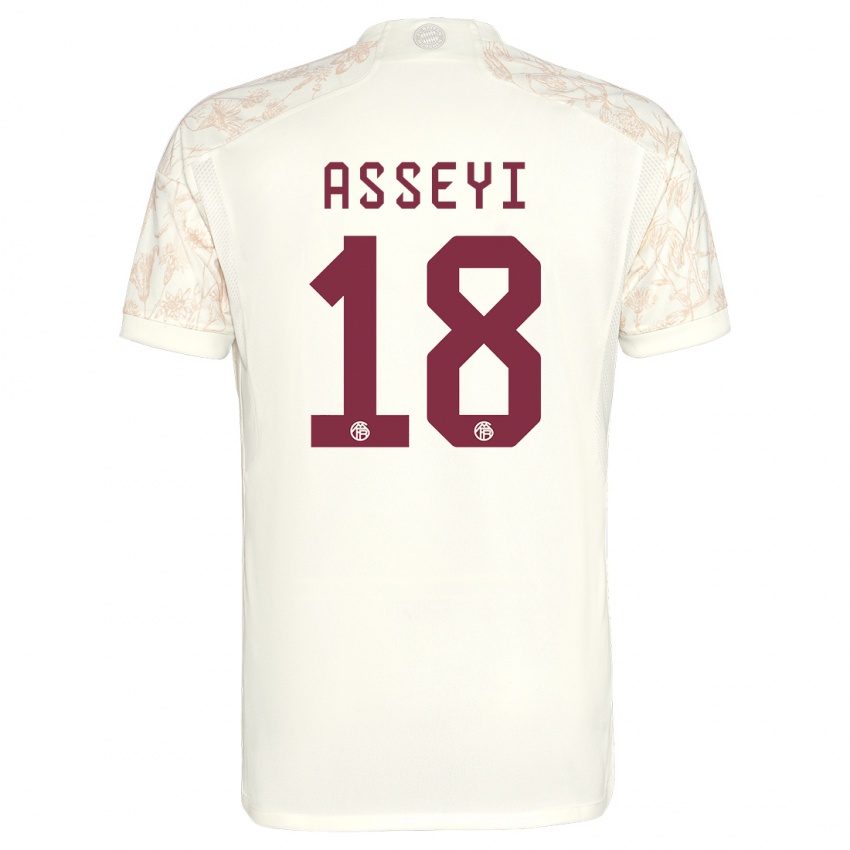 Enfant Maillot Viviane Asseyi #18 Blanc Cassé Troisieme 2023/24 T-Shirt Suisse