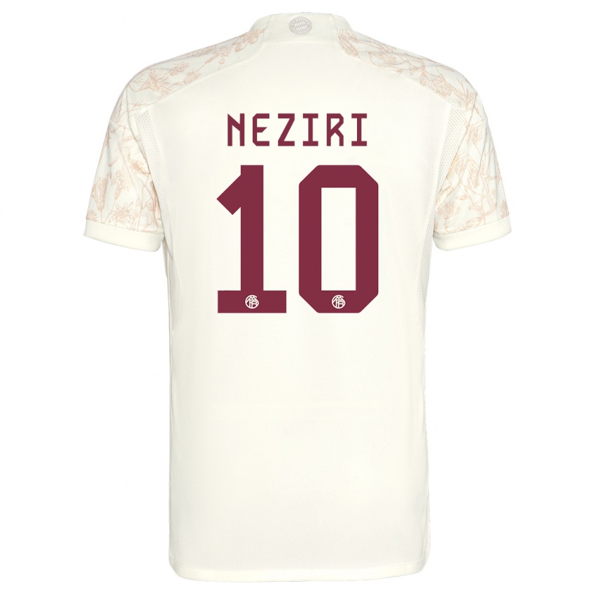 Kinder Behar Neziri #10 Cremefarben Ausweichtrikot Trikot 2023/24 T-Shirt Schweiz