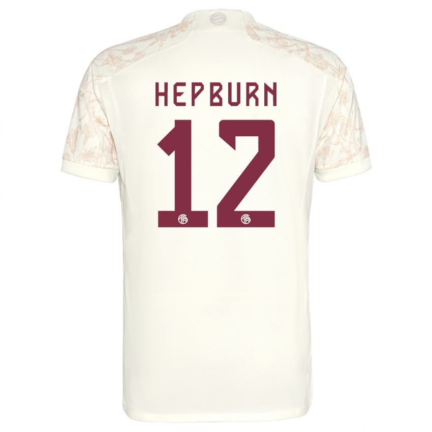 Enfant Maillot Barry Hepburn #12 Blanc Cassé Troisieme 2023/24 T-Shirt Suisse
