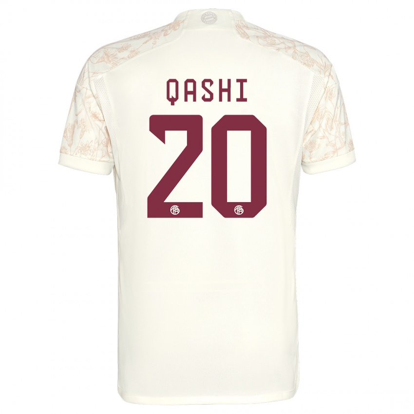 Enfant Maillot Yousef Qashi #20 Blanc Cassé Troisieme 2023/24 T-Shirt Suisse