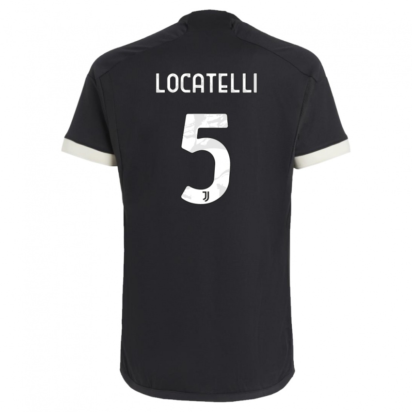 Kinder Manuel Locatelli #5 Schwarz Ausweichtrikot Trikot 2023/24 T-Shirt Schweiz