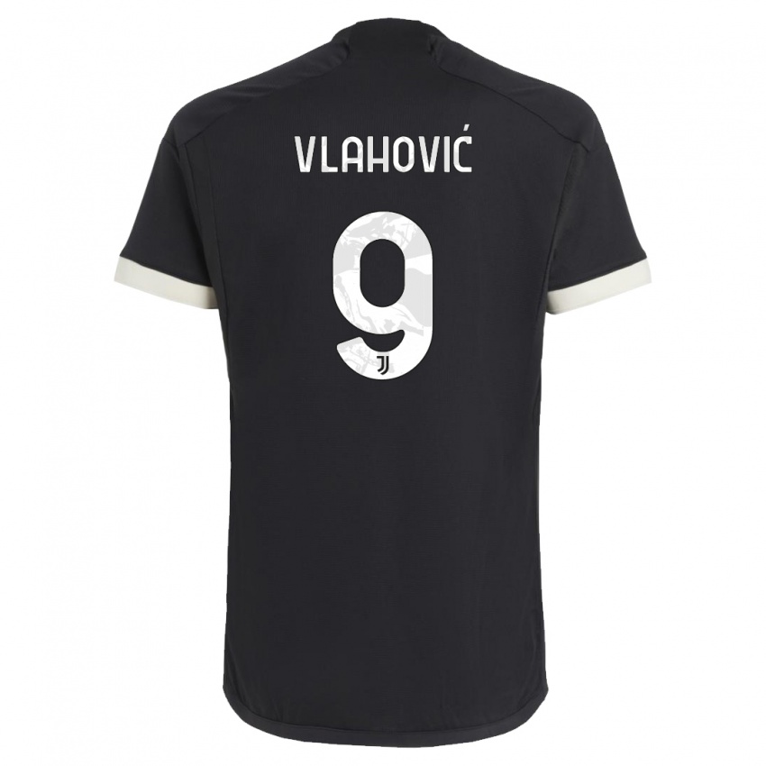 Enfant Maillot Dusan Vlahovic #9 Noir Troisieme 2023/24 T-Shirt Suisse