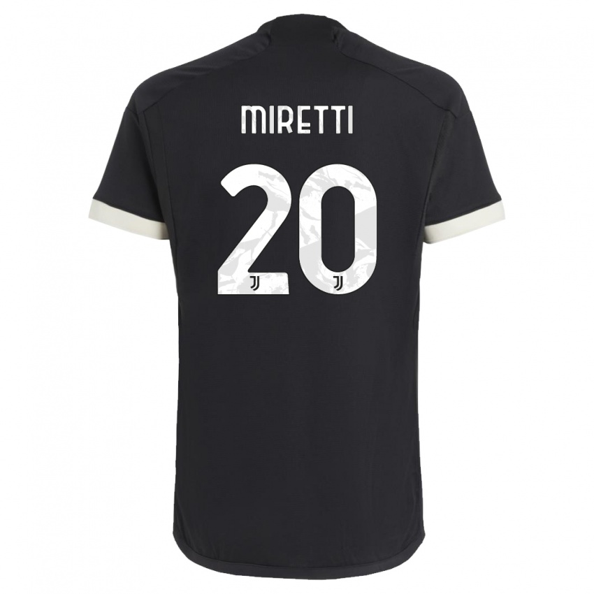 Enfant Maillot Fabio Miretti #20 Noir Troisieme 2023/24 T-Shirt Suisse