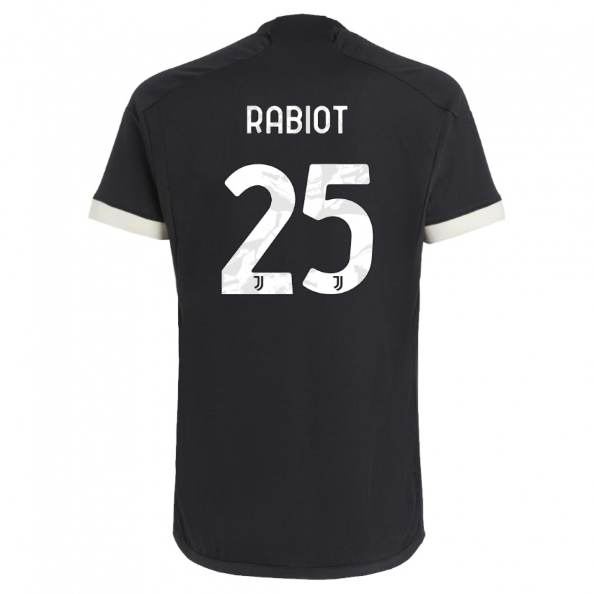 Kinder Adrien Rabiot #25 Schwarz Ausweichtrikot Trikot 2023/24 T-Shirt Schweiz