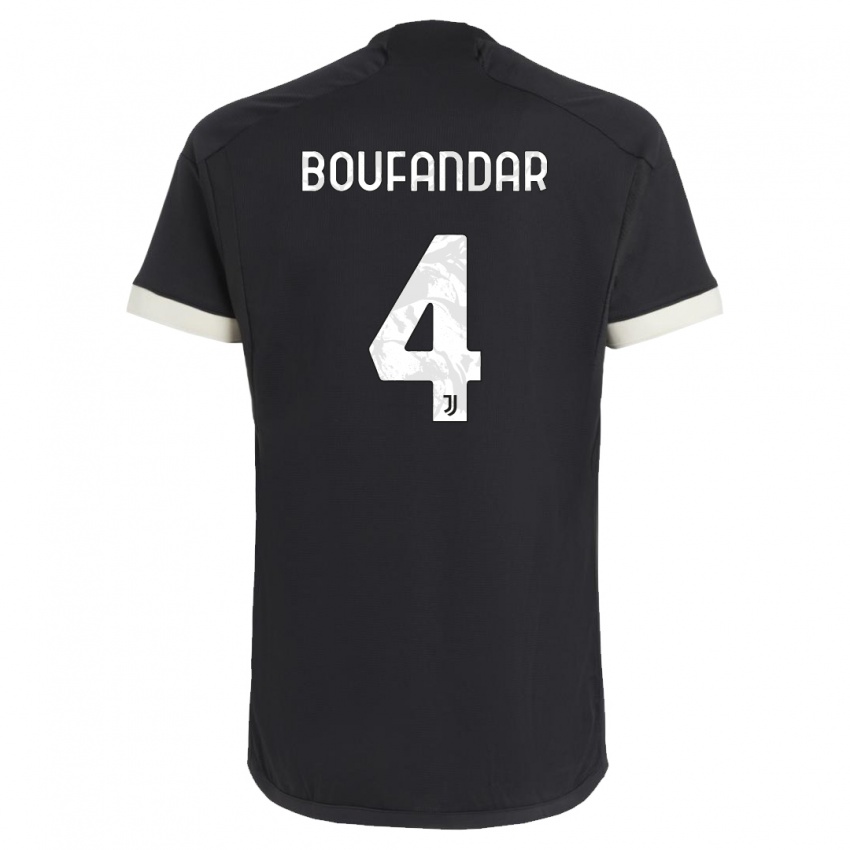 Enfant Maillot Adam Boufandar #4 Noir Troisieme 2023/24 T-Shirt Suisse