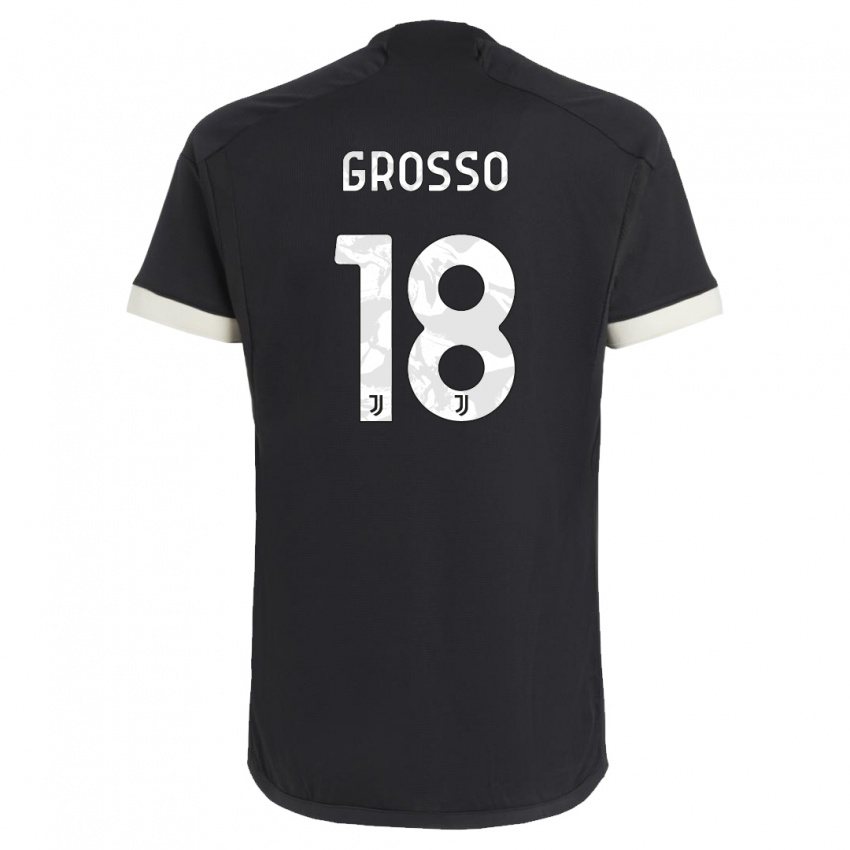 Kinder Filippo Grosso #18 Schwarz Ausweichtrikot Trikot 2023/24 T-Shirt Schweiz