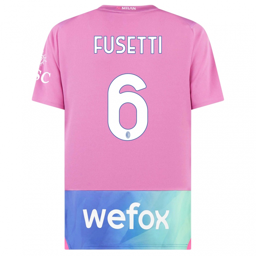 Enfant Maillot Laura Fusetti #6 Rose-Mauve Troisieme 2023/24 T-Shirt Suisse