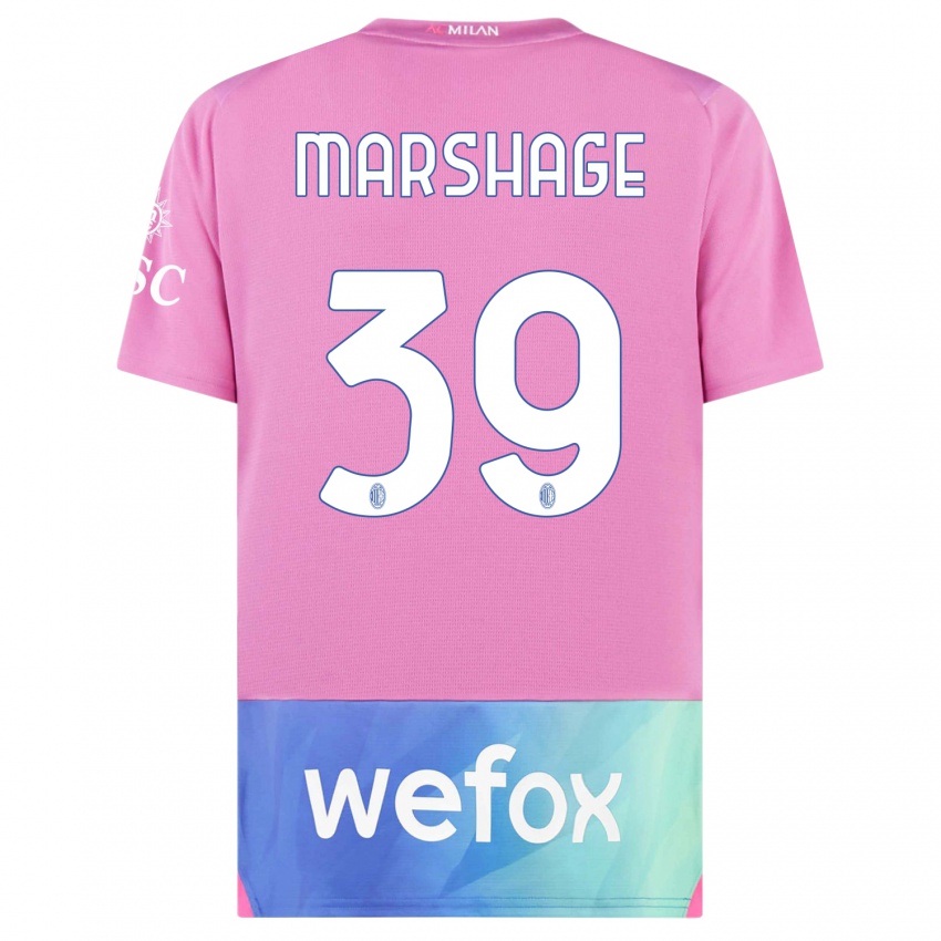 Enfant Maillot Wilgot Marshage #39 Rose-Mauve Troisieme 2023/24 T-Shirt Suisse