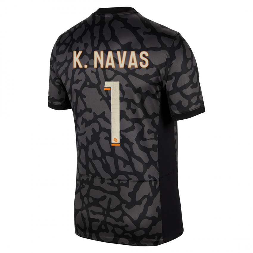 Enfant Maillot Keylor Navas #1 Noir Troisieme 2023/24 T-Shirt Suisse